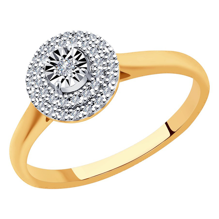 Кольцо, золото, бриллиант, красный, 1011955
